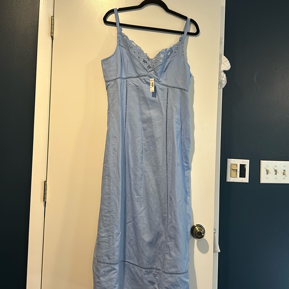 Madewell periwinkle linen midi